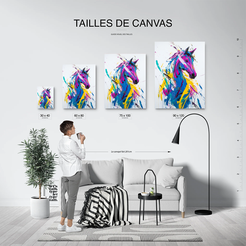 Tableau Cheval Multicolore
