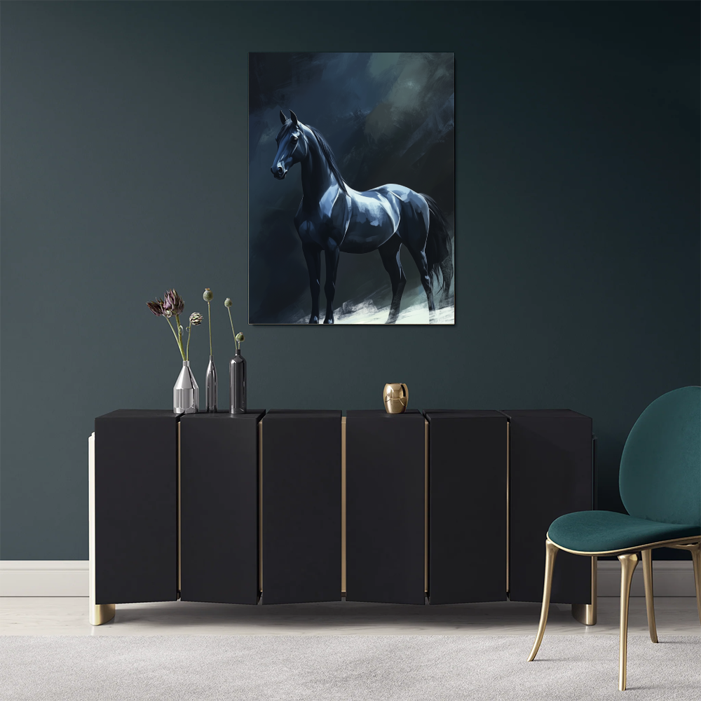 Tableau Cheval Noir