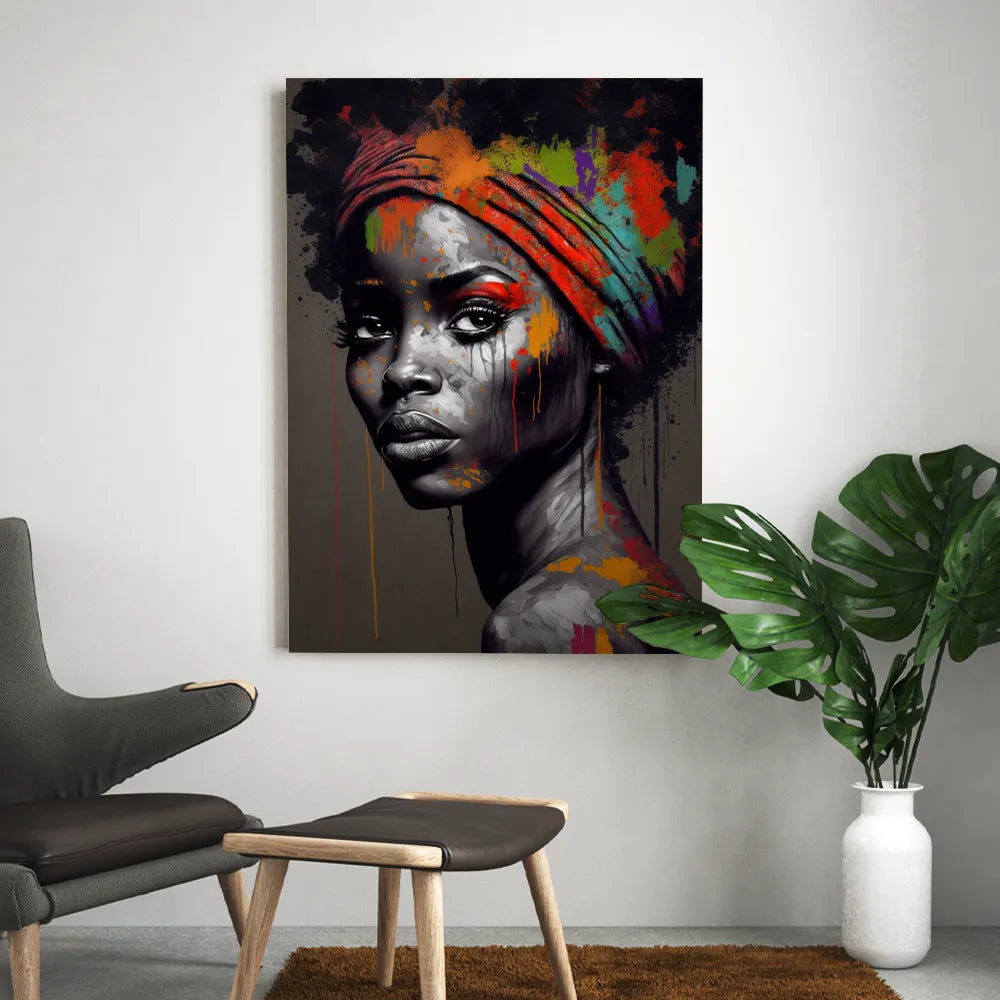Tableau Street Art Femme Africaine : Art Urbain Unique et Contemporain