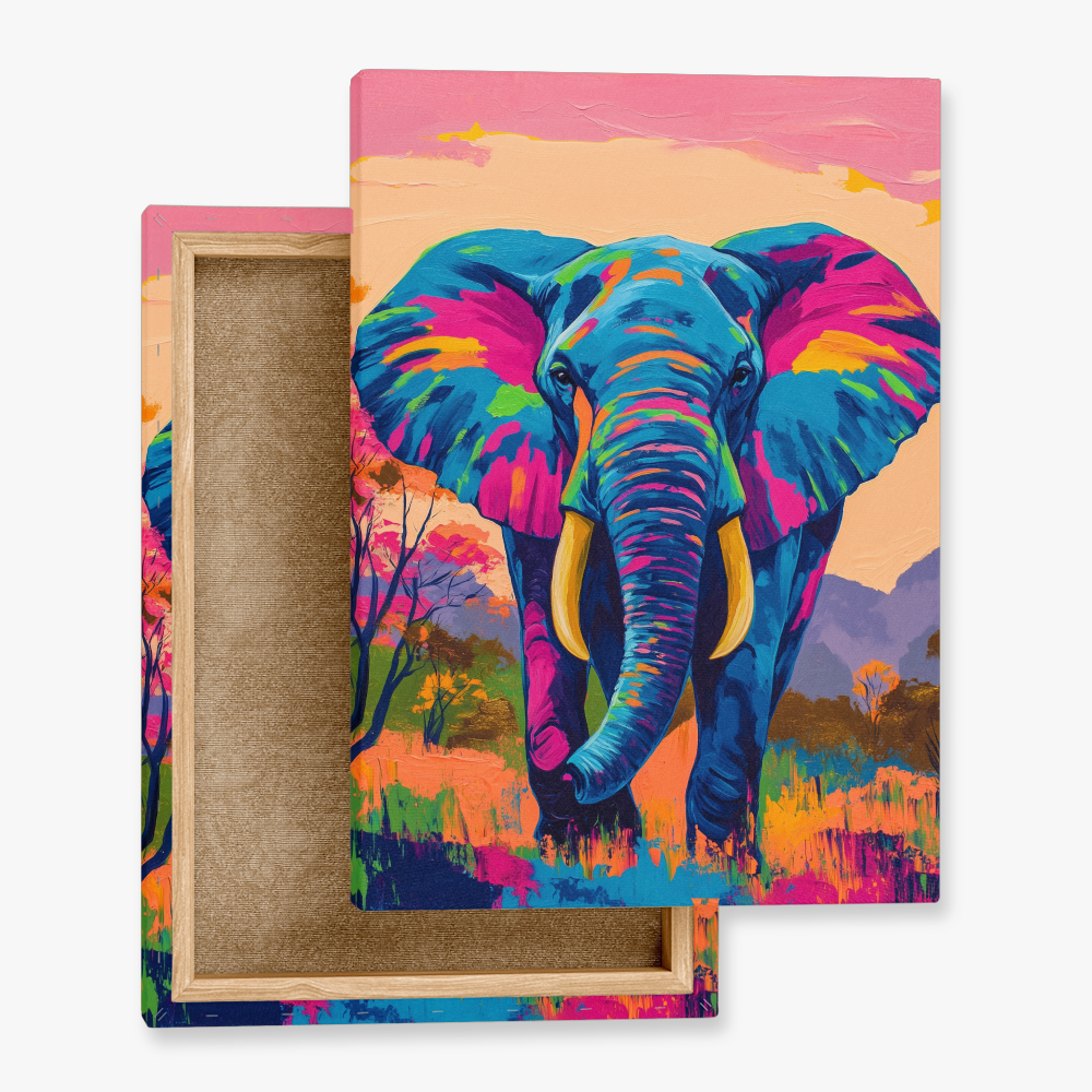 Tableau Eléphant Couleur