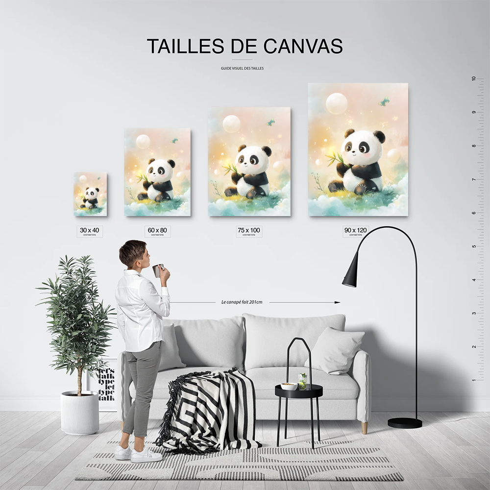 Tableau panda mignon chambre bébé