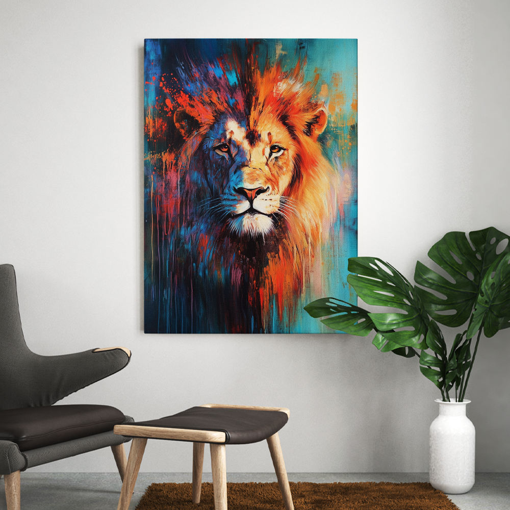 Tableau Abstrait Lion