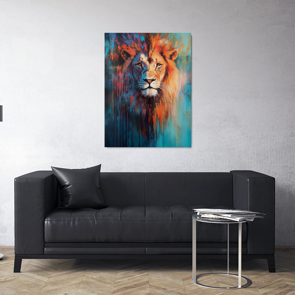 Tableau Abstrait Lion