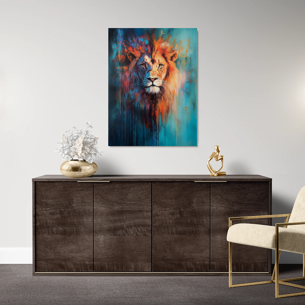 Tableau Abstrait Lion