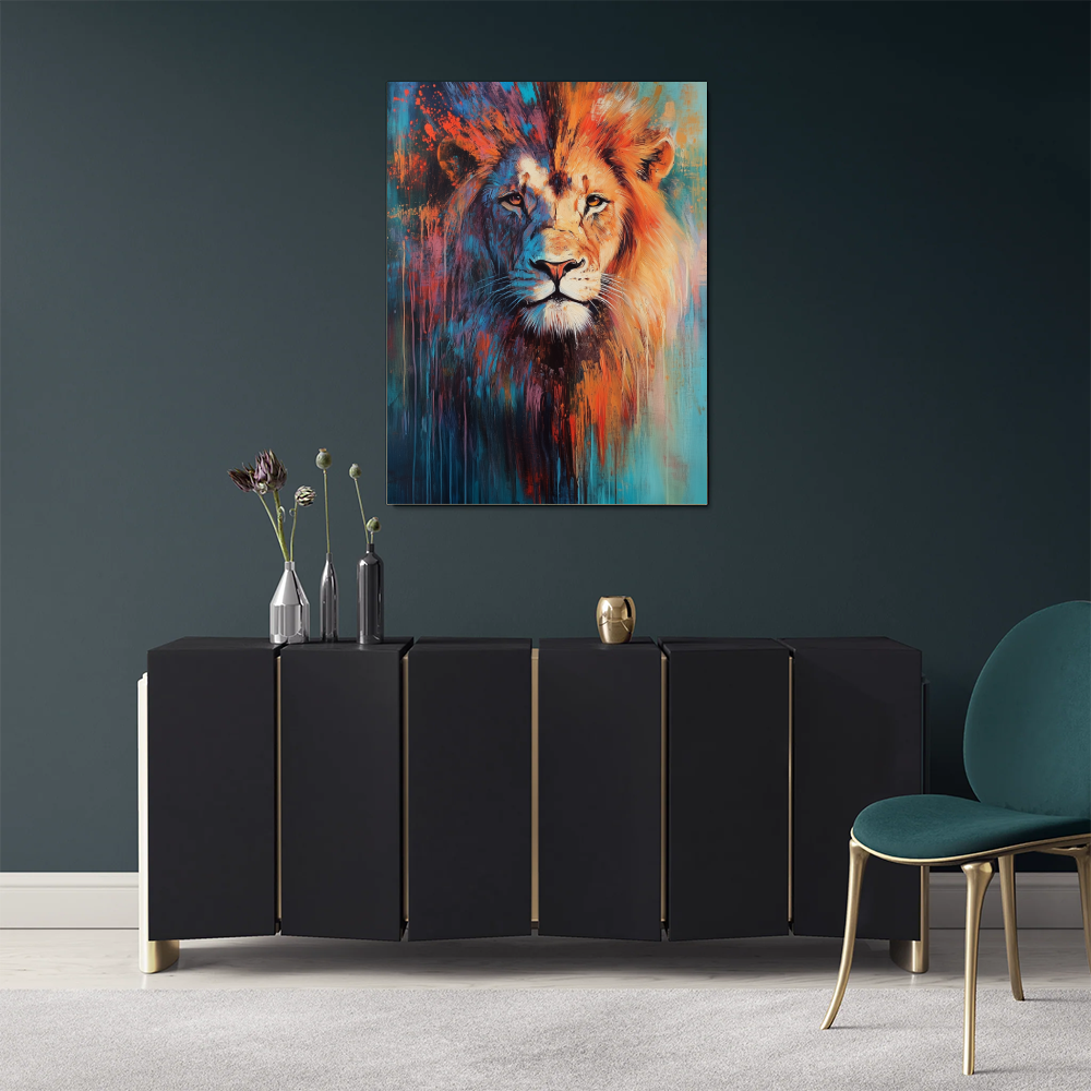 Tableau Abstrait Lion