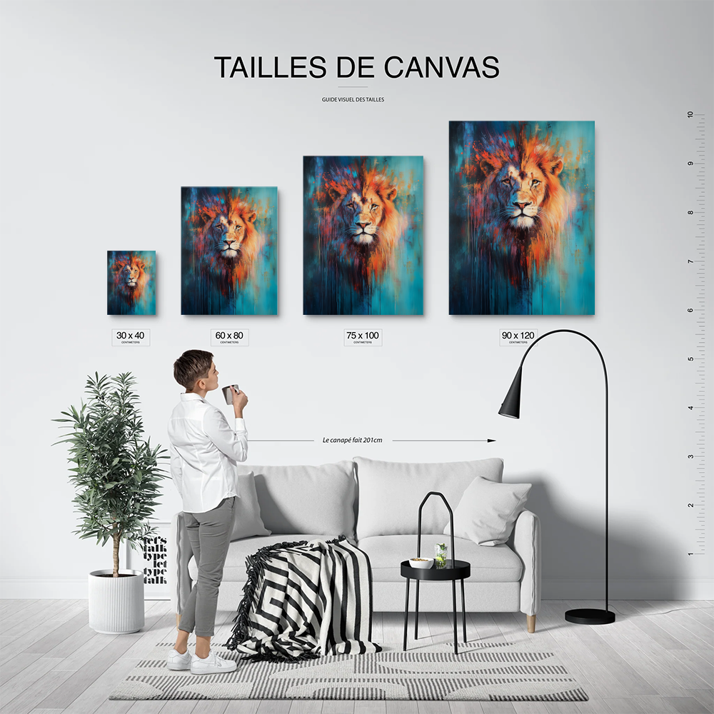 Tableau Abstrait Lion
