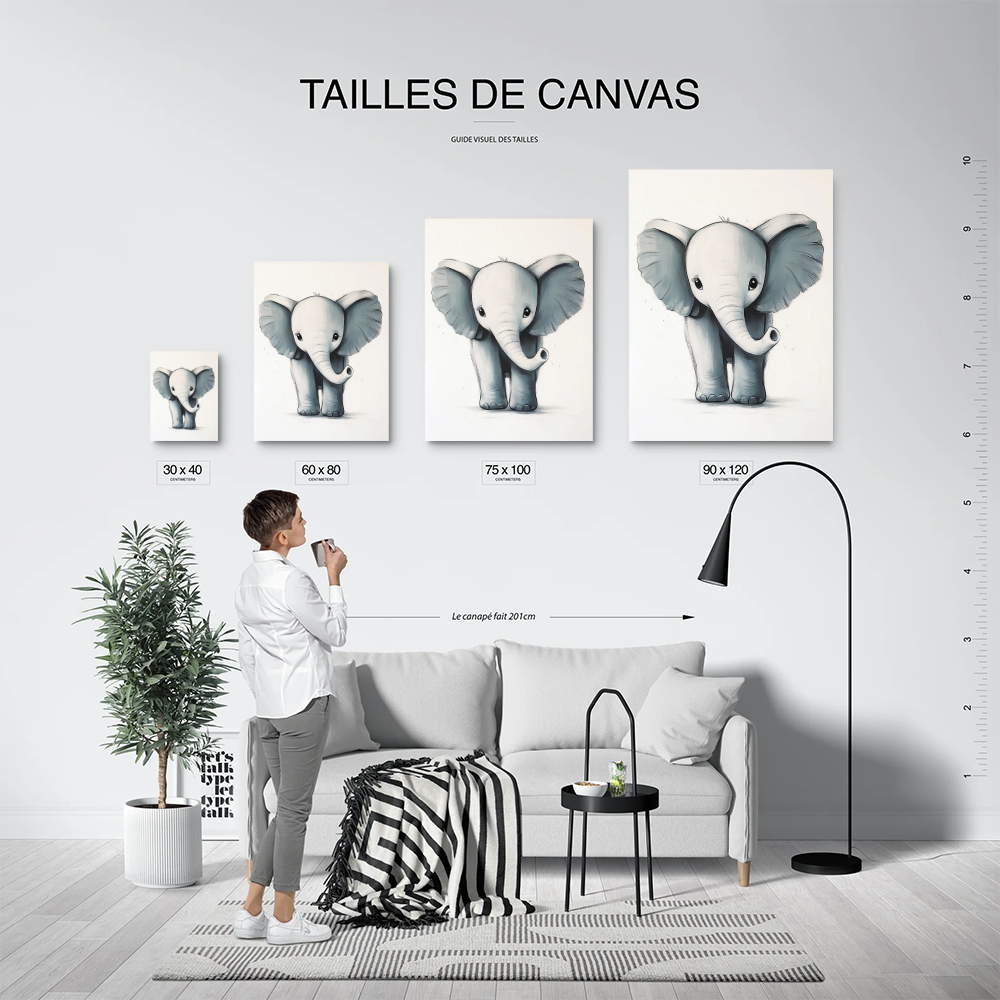 Tableau Bébé Eléphant