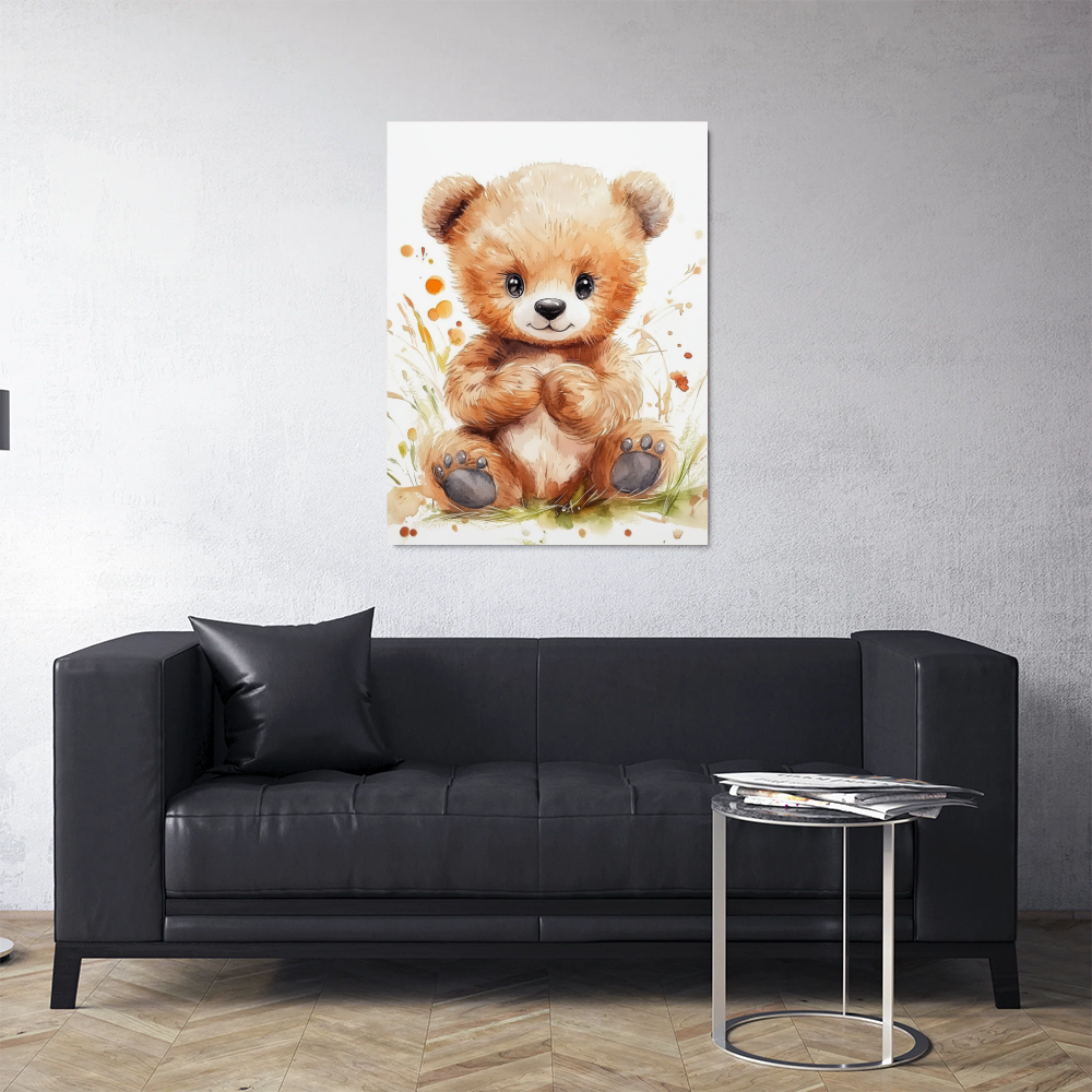 Tableau Chambre Bébé Ourson Aquarelle