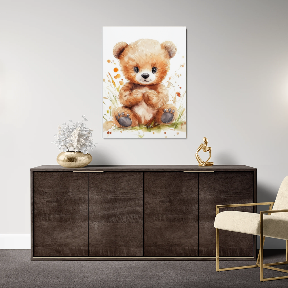 Tableau Chambre Bébé Ourson Aquarelle