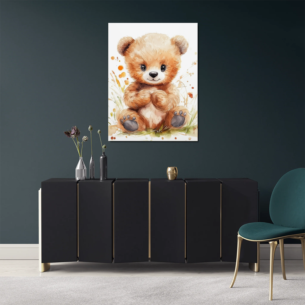 Tableau Chambre Bébé Ourson Aquarelle