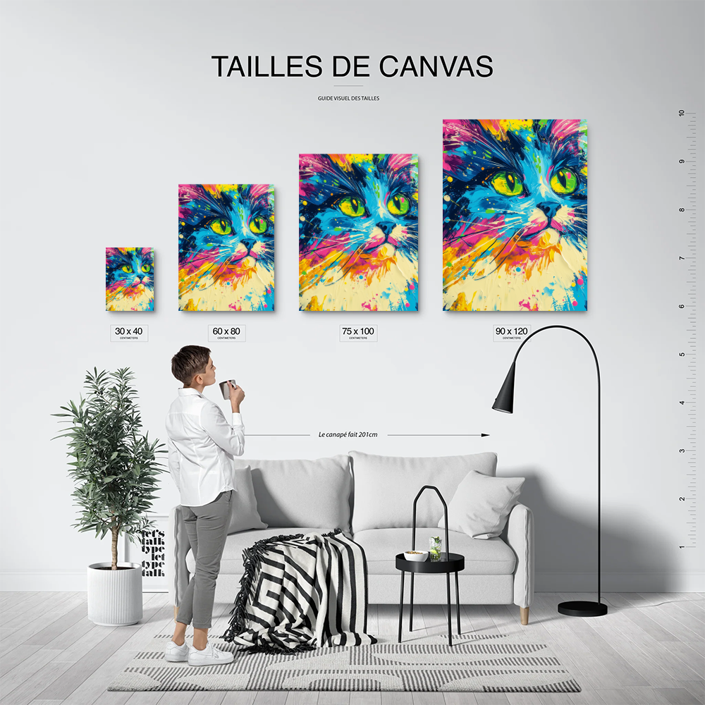 Tableau Chat Coloré