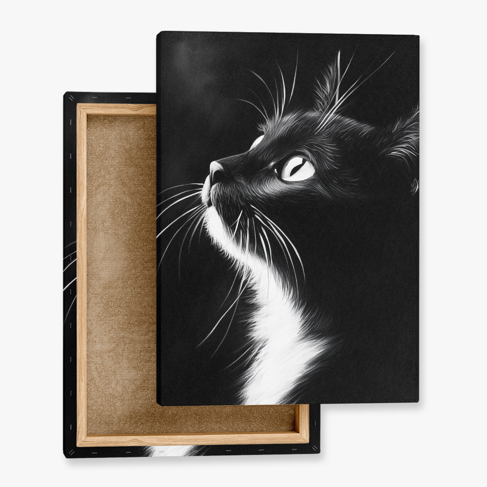 Tableau Chat Noir et Blanc