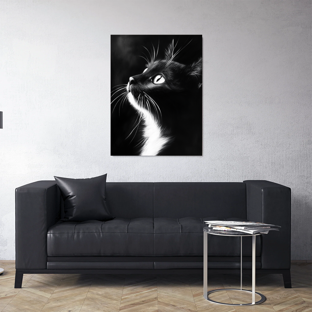 Tableau Chat Noir et Blanc