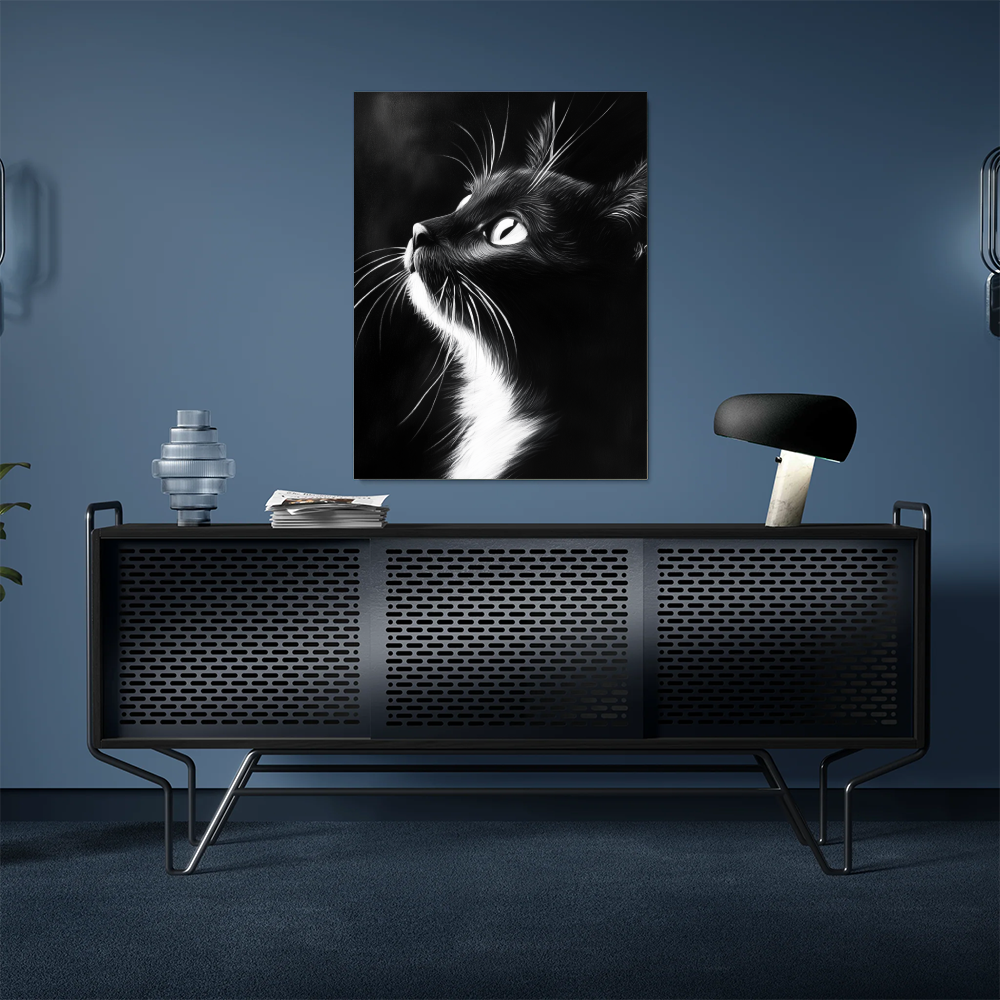 Tableau Chat Noir et Blanc