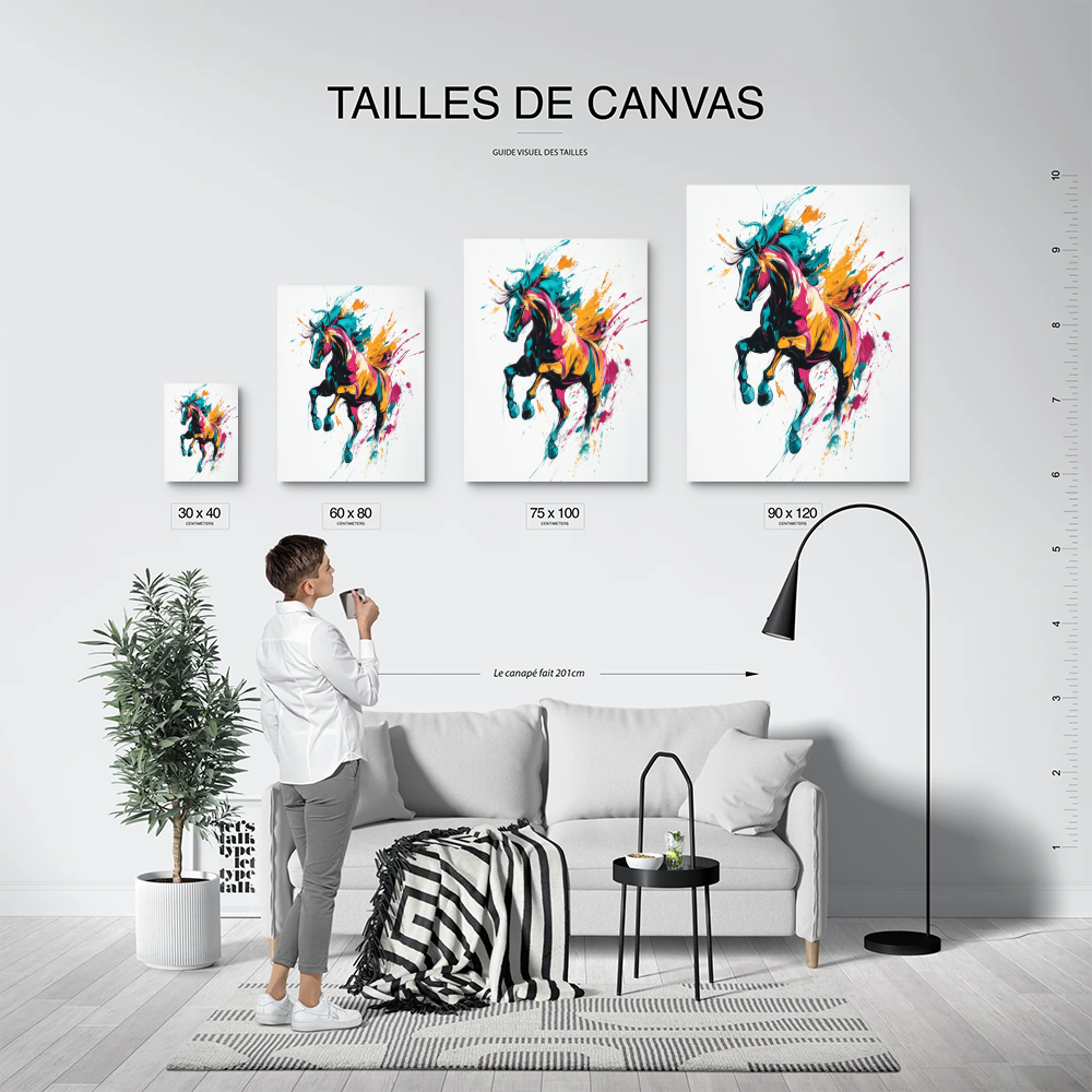 Tableau Cheval Coloré