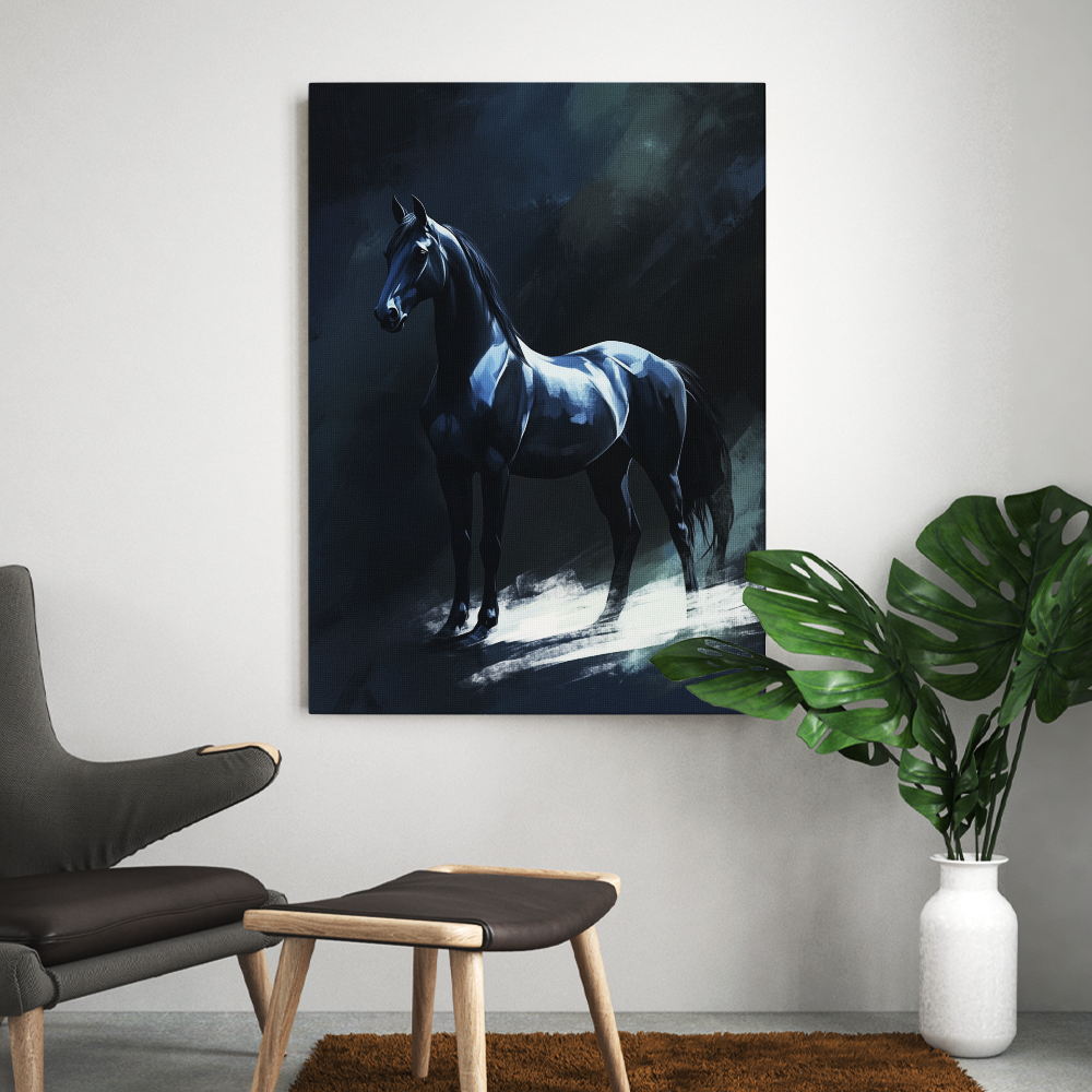 Tableau Cheval Noir