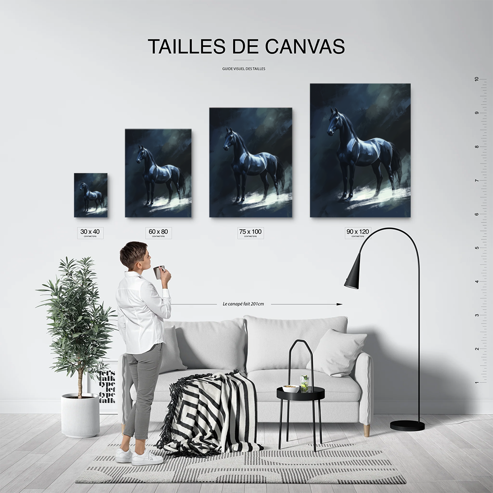 Tableau Cheval Noir