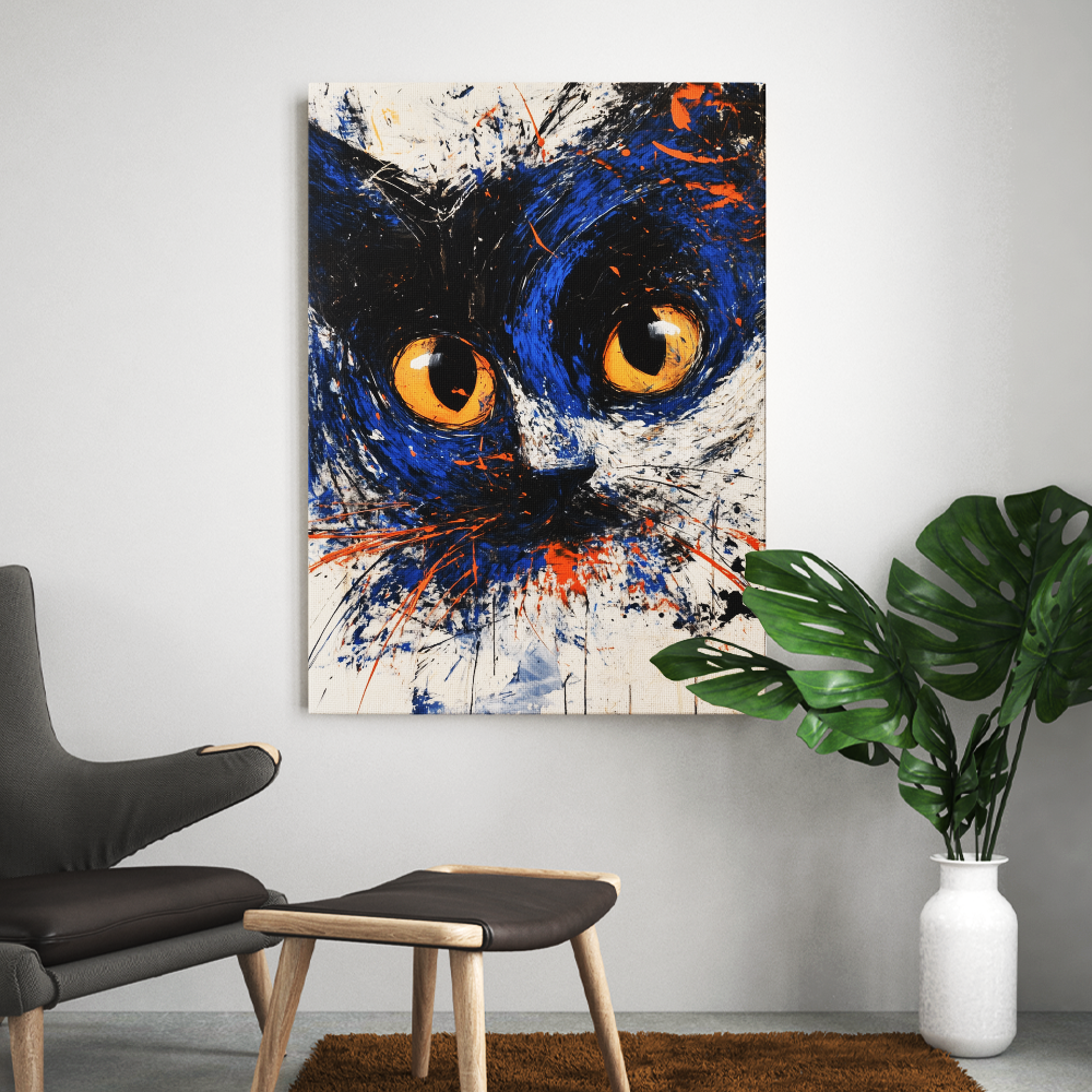 Tableau de Chats Abstrait