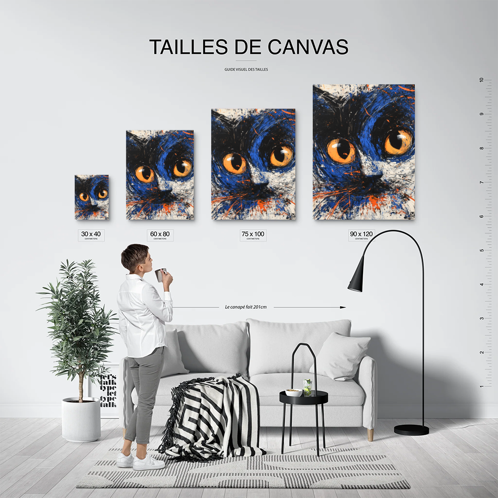 Tableau de Chats Abstrait