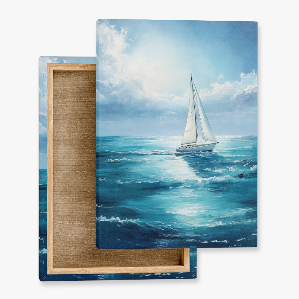 Tableau de Mer avec Bateau