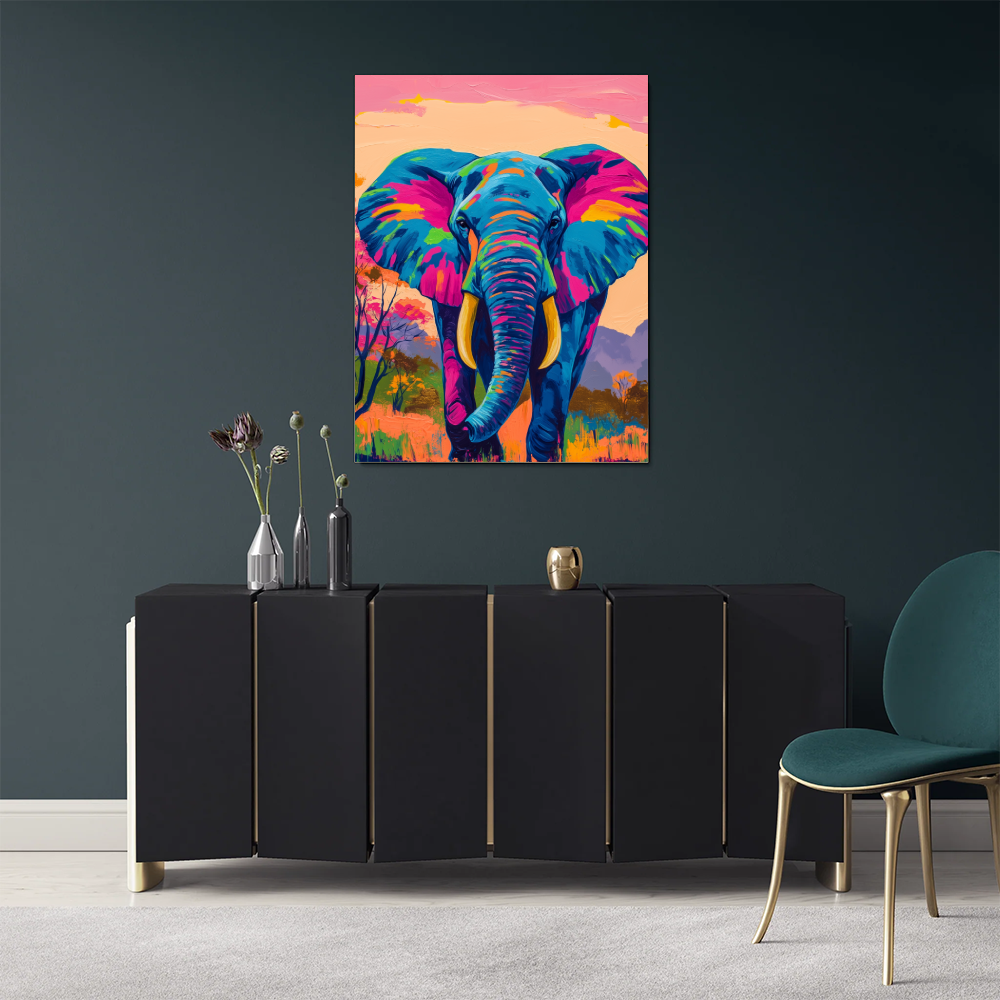 Tableau Eléphant Couleur