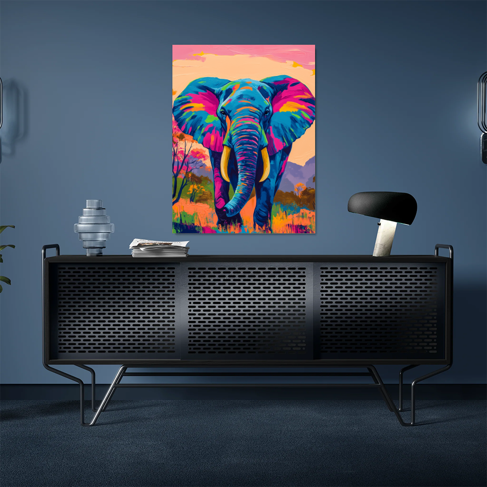 Tableau Eléphant Couleur
