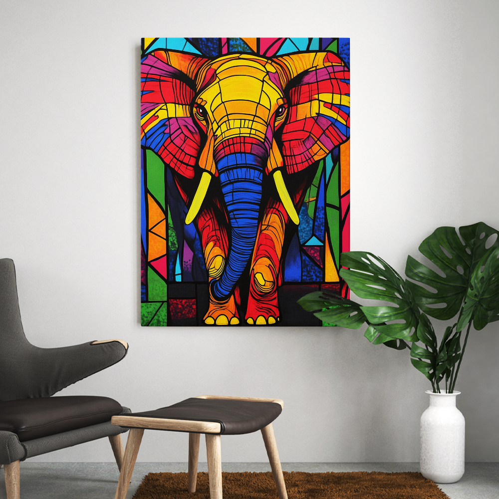 Tableau Eléphant Pop Art