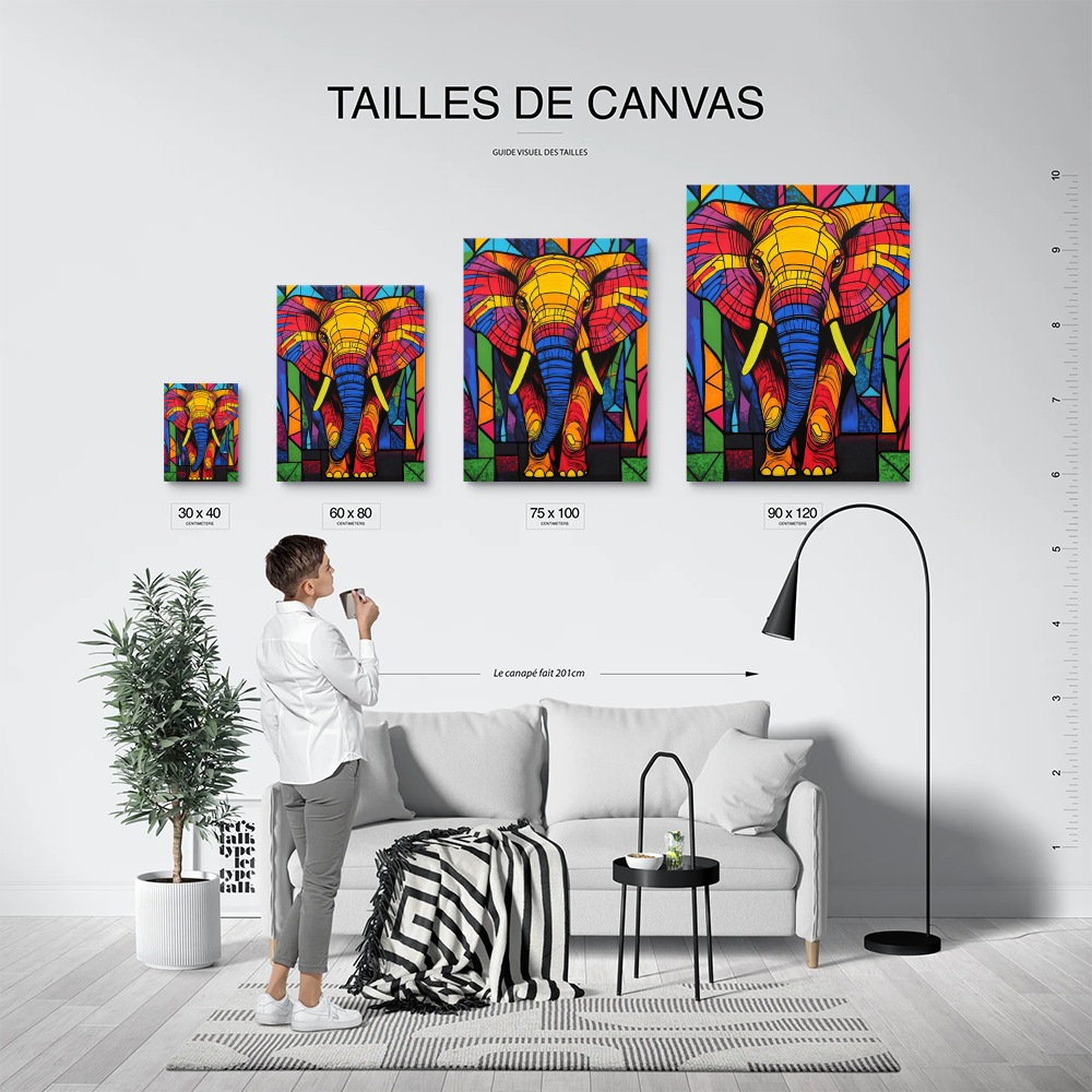 Tableau Eléphant Pop Art