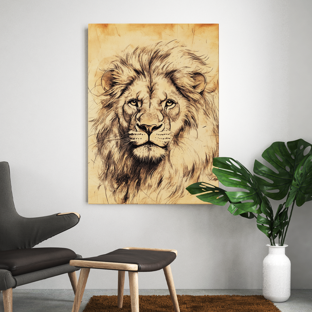 Tableau Lion Ancien