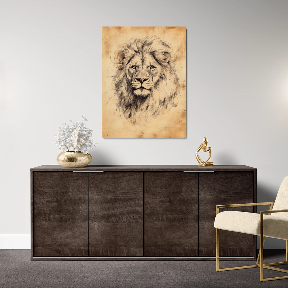 Tableau Lion Ancien