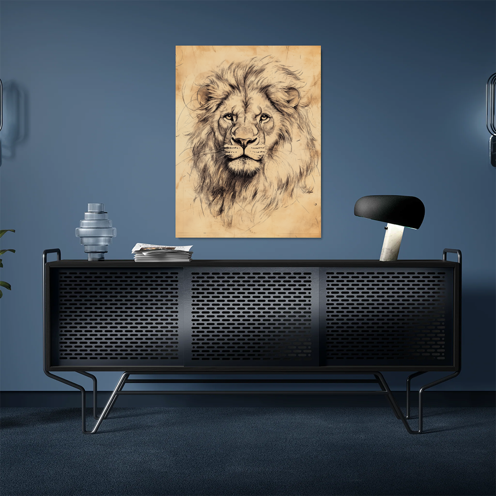 Tableau Lion Ancien