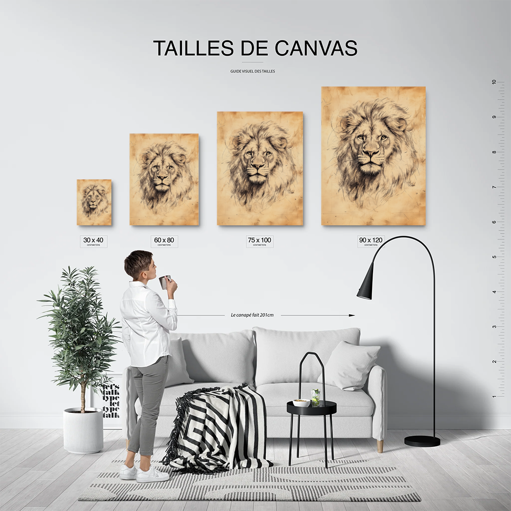 Tableau Lion Ancien