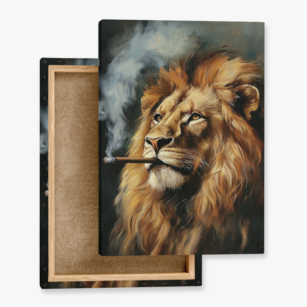 Tableau Lion Avec Cigare