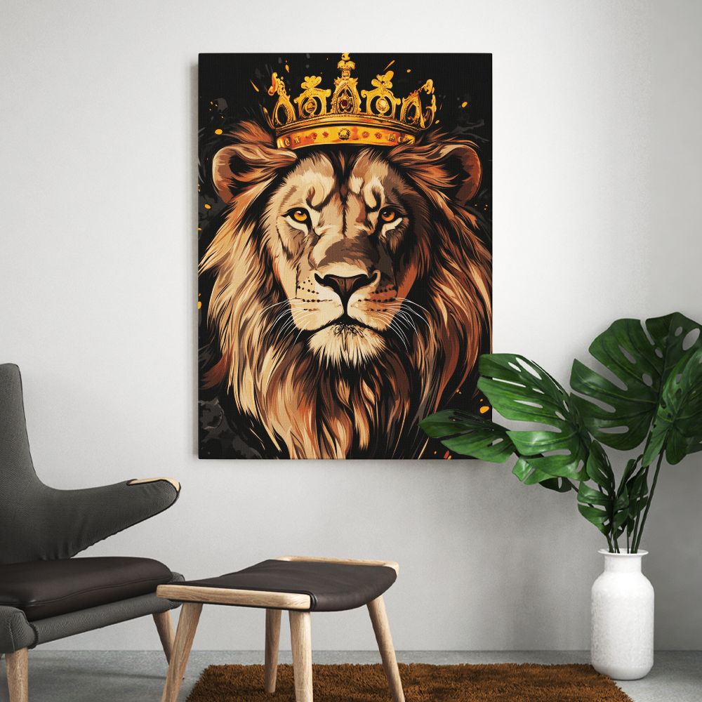 Tableau Lion Avec Couronne