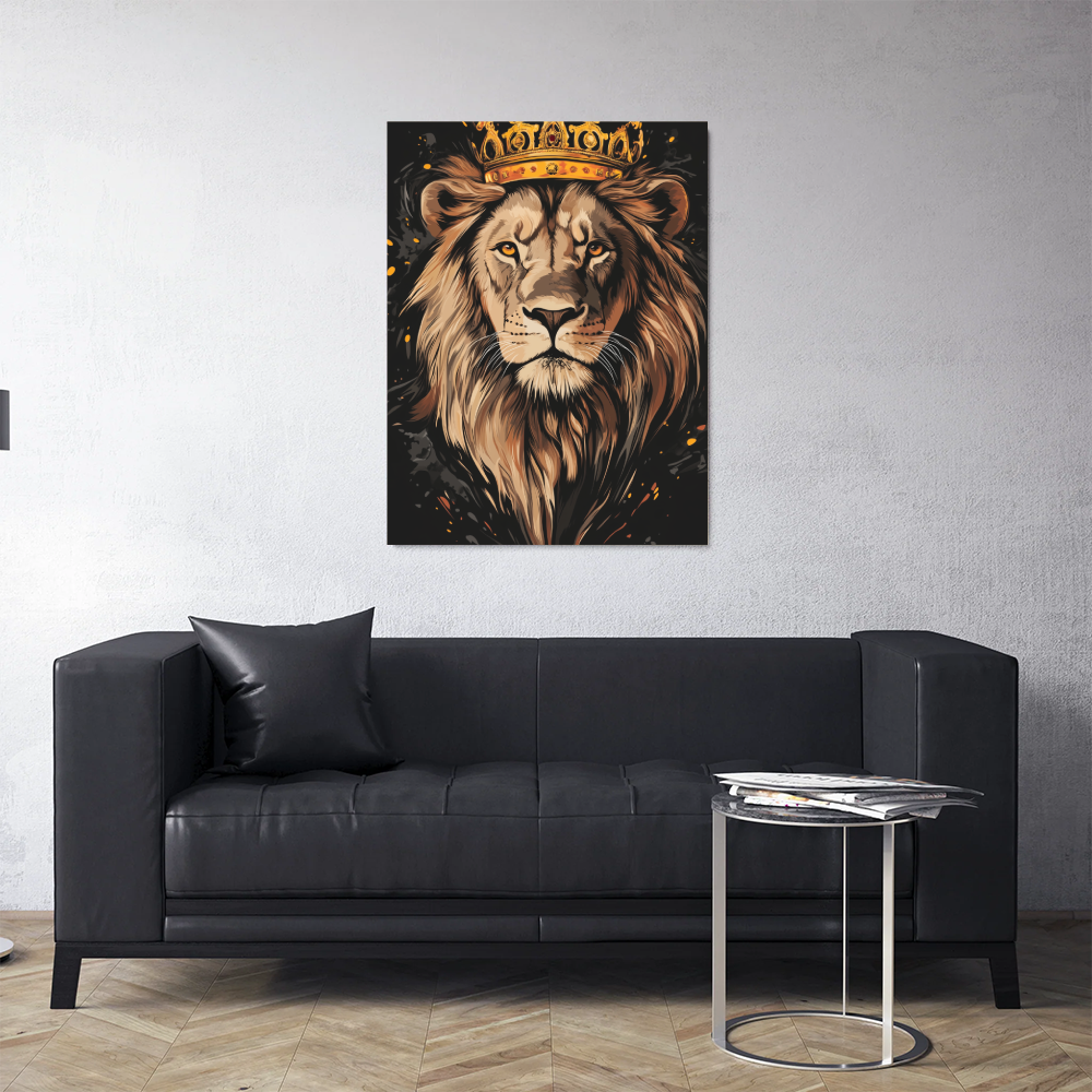 Tableau Lion Avec Couronne
