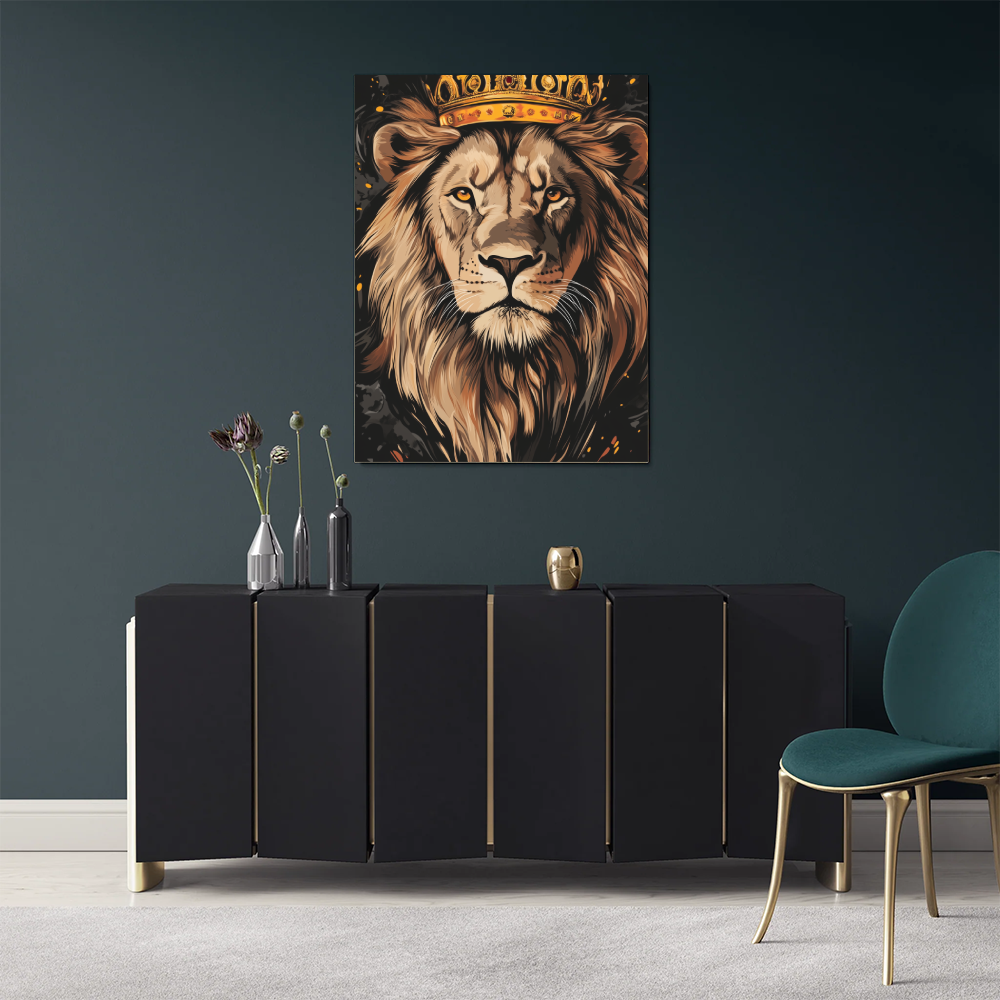 Tableau Lion Avec Couronne