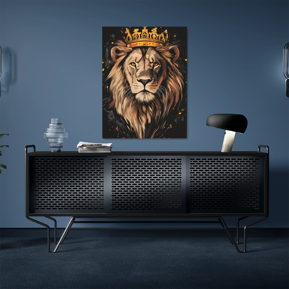 Tableau Lion Avec Couronne