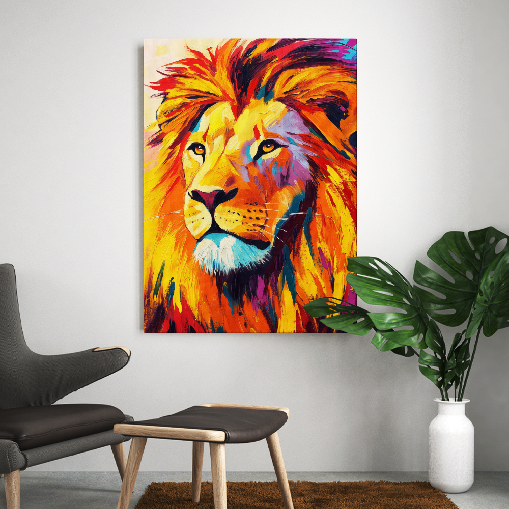 Tableau Lion Coloré