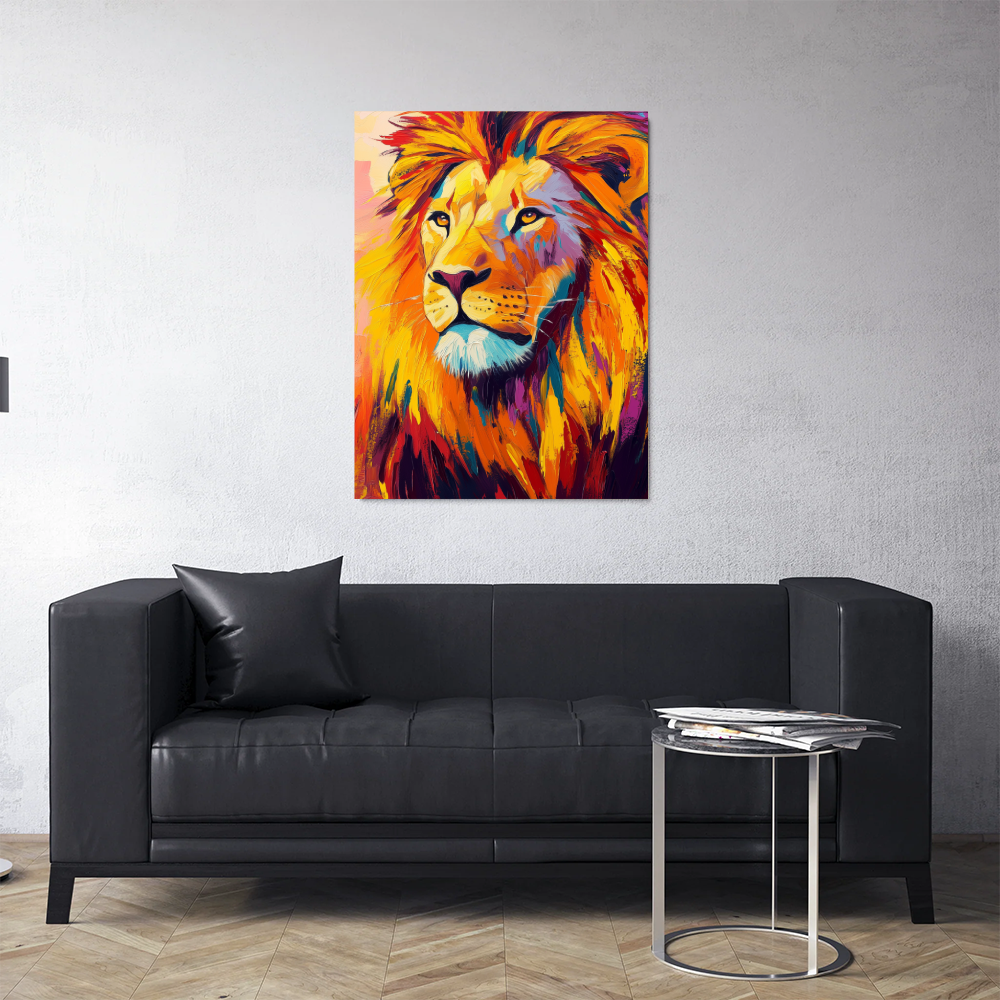 Tableau Lion Coloré