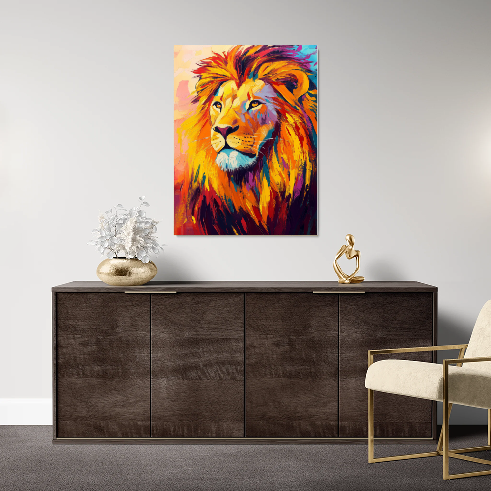 Tableau Lion Coloré