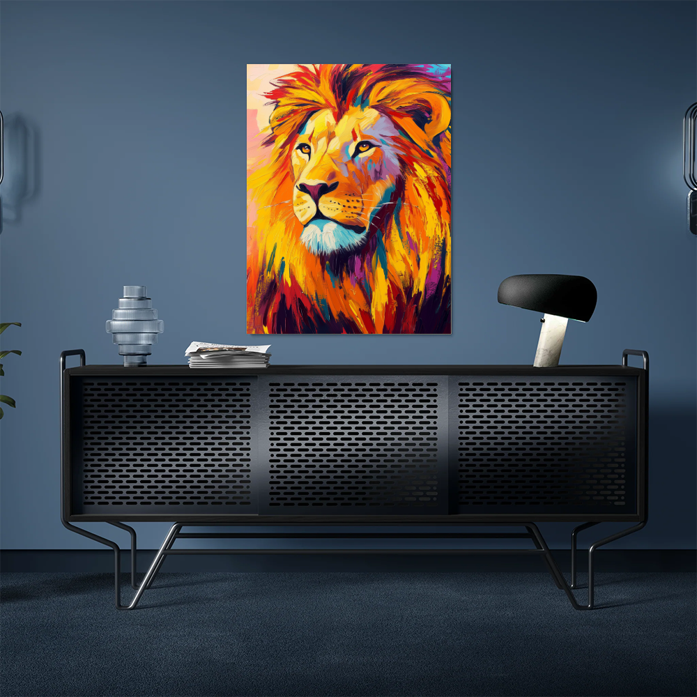 Tableau Lion Coloré