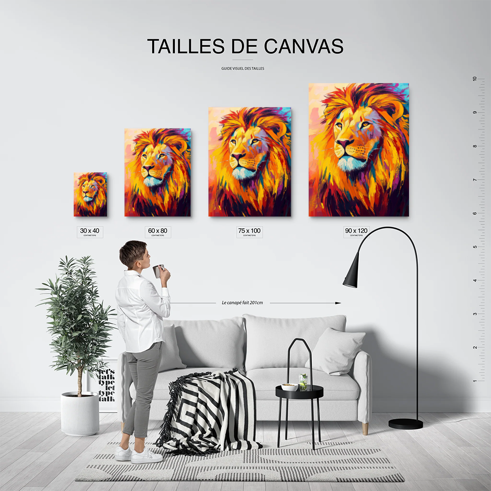 Tableau Lion Coloré