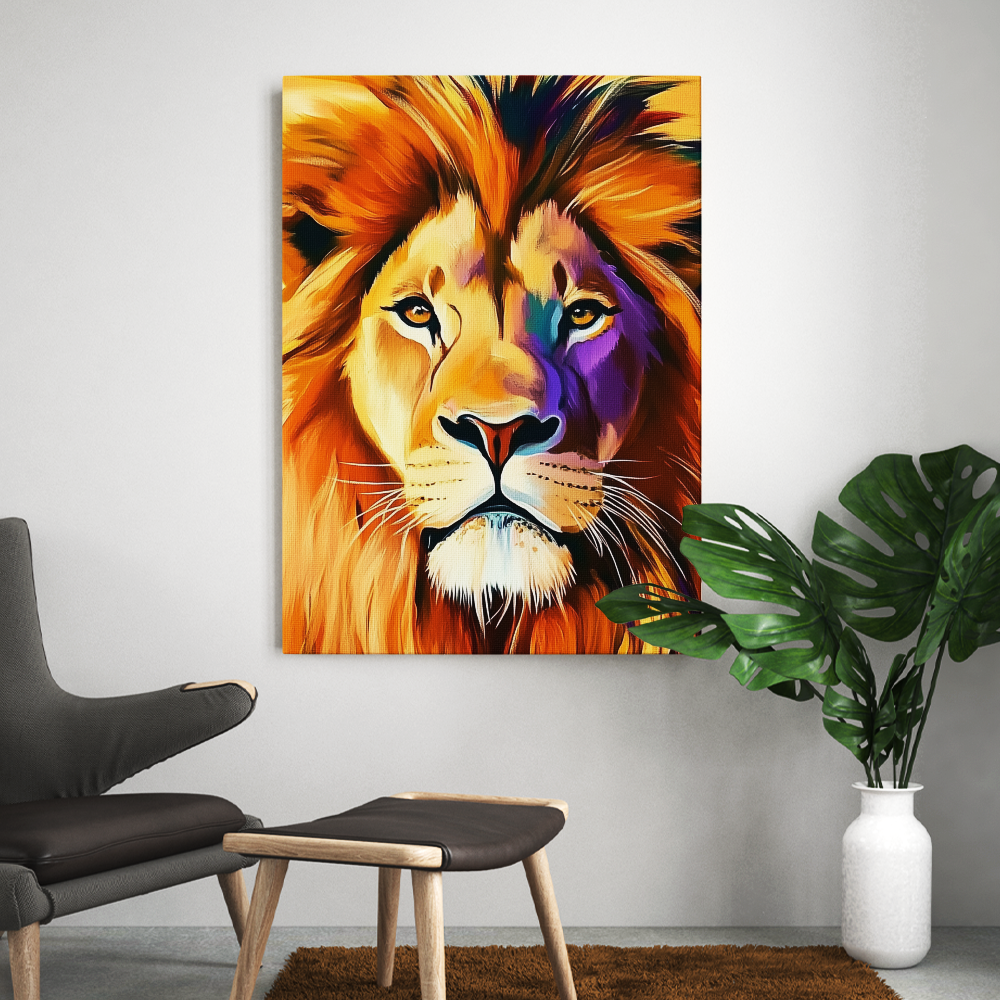 Tableau Lion en Couleur