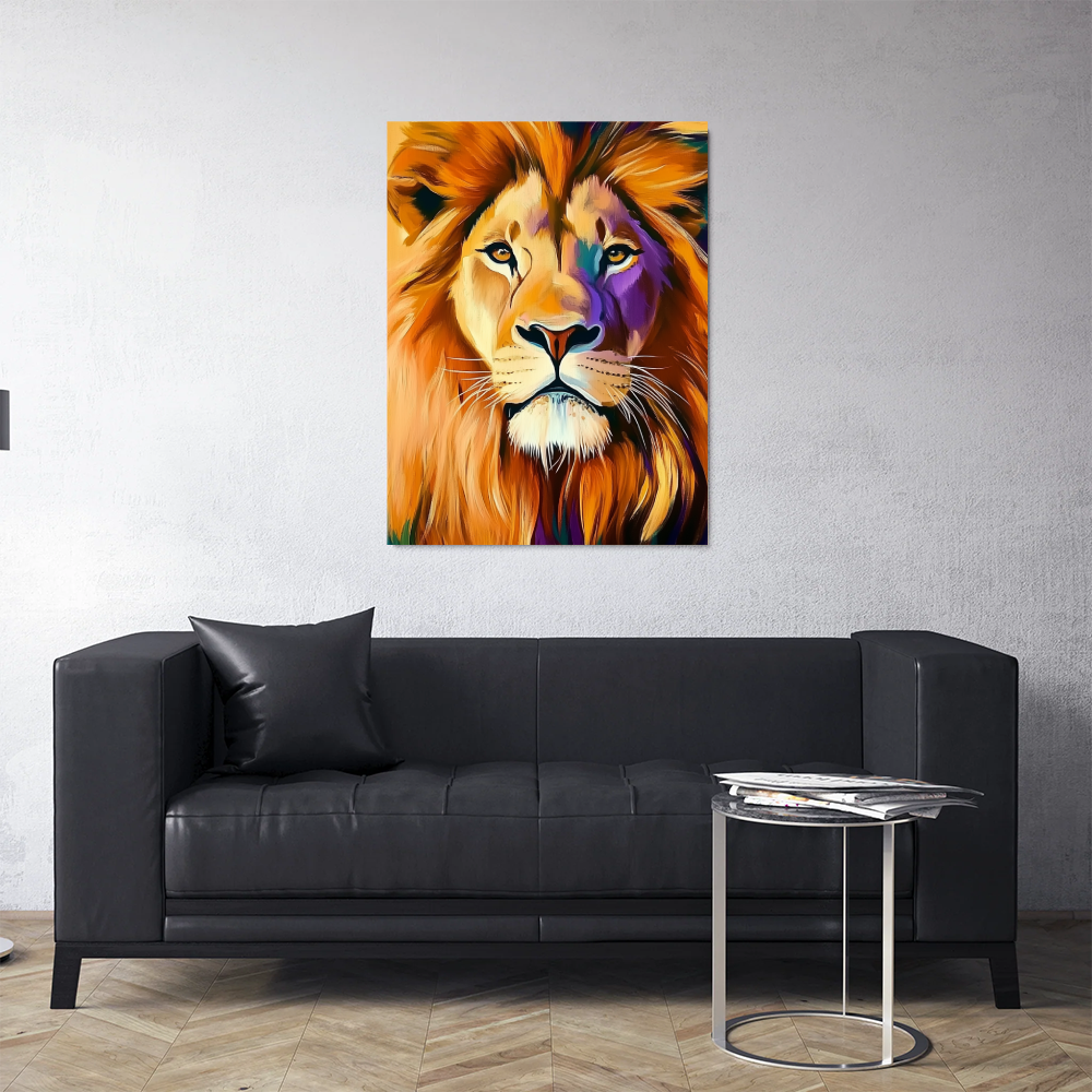 Tableau Lion en Couleur