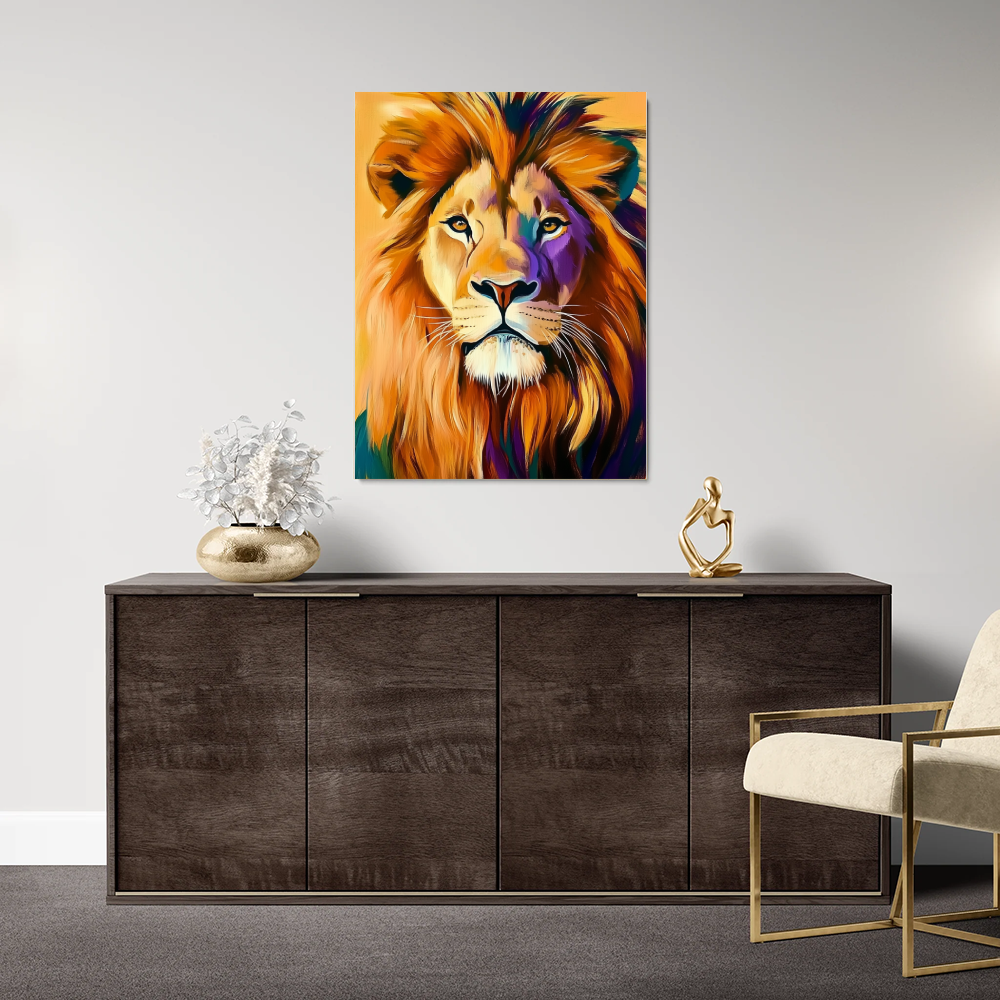 Tableau Lion en Couleur