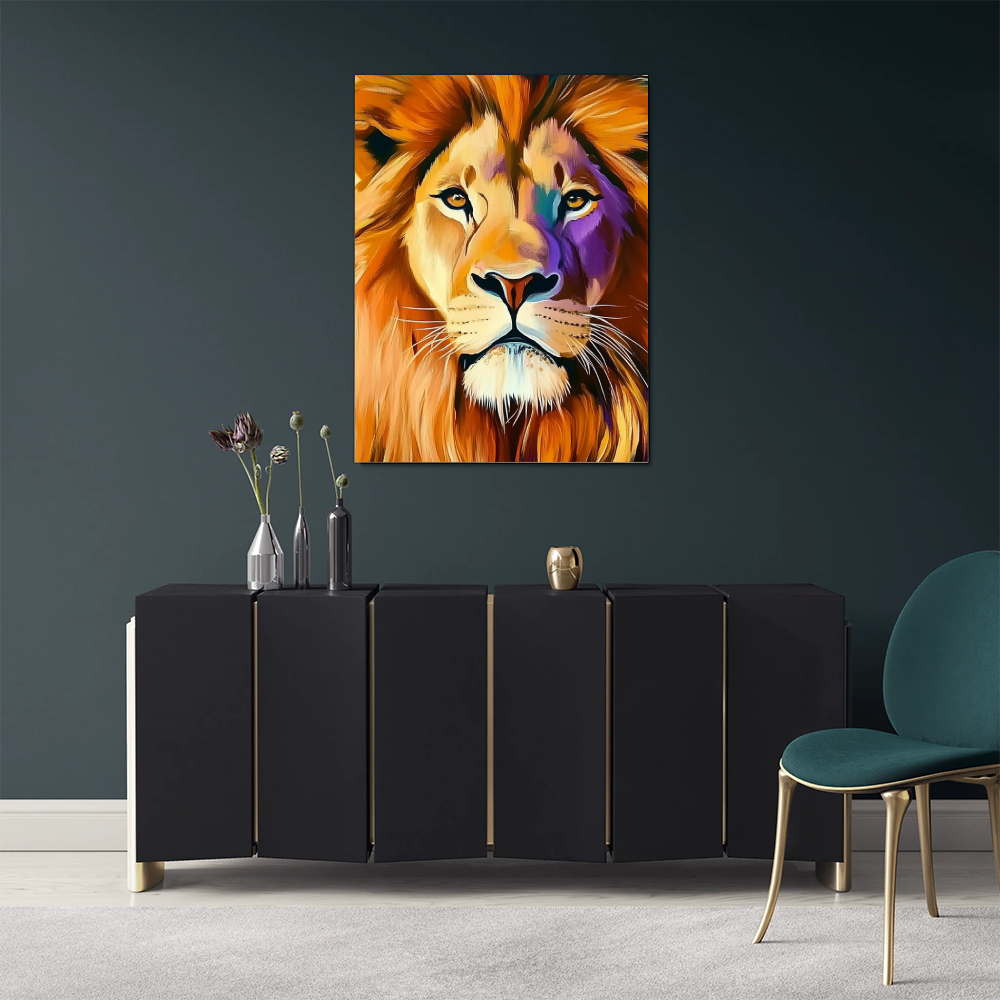 Tableau Lion en Couleur