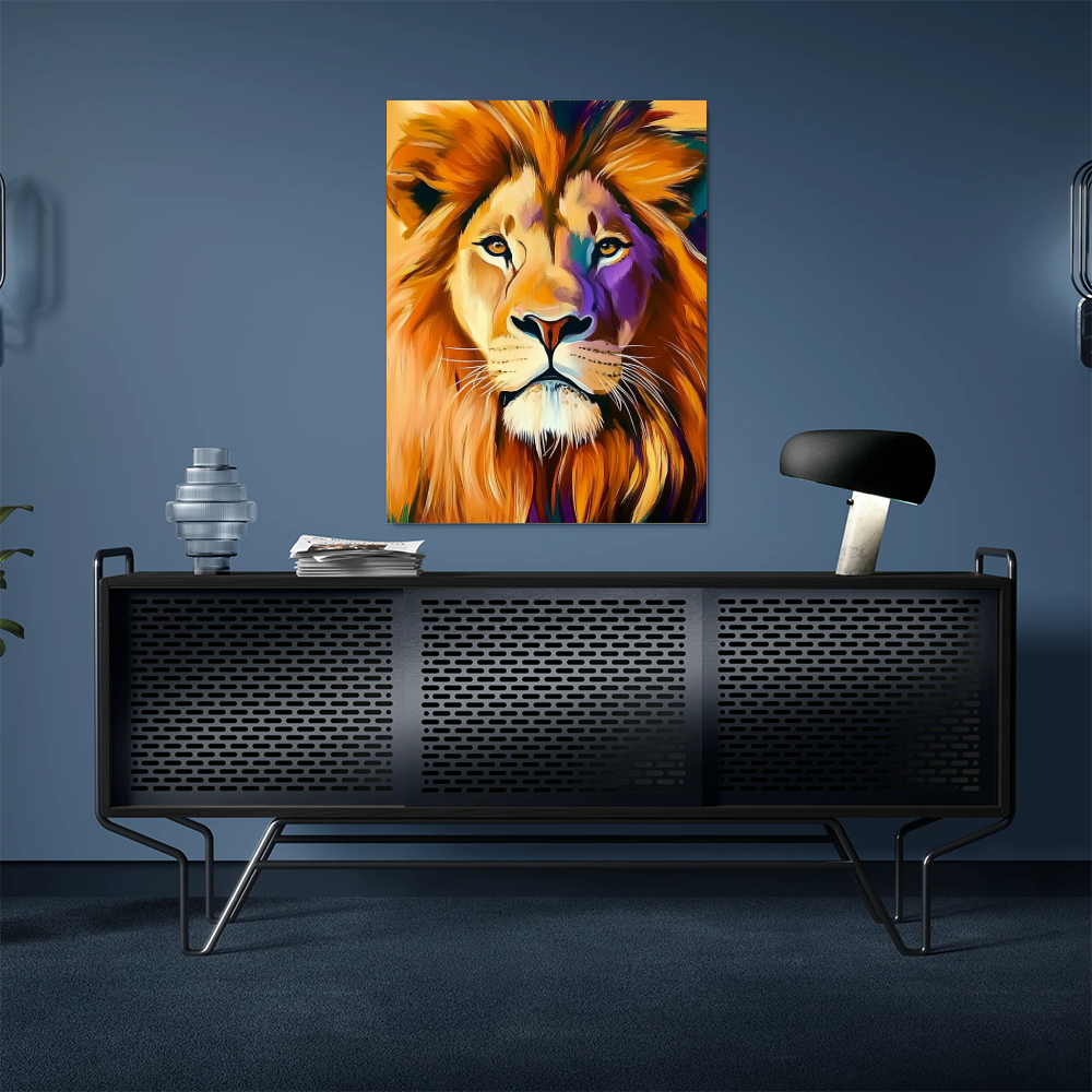 Tableau Lion en Couleur
