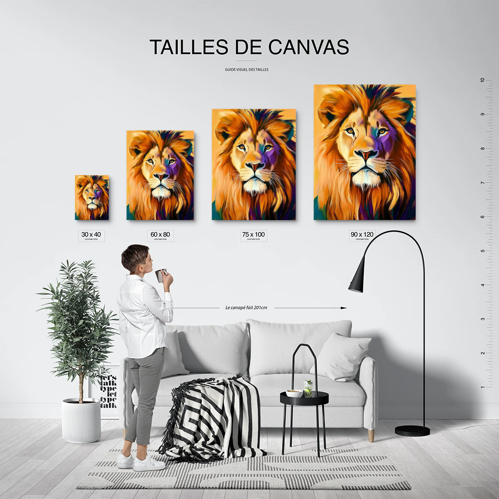 Tableau Lion en Couleur