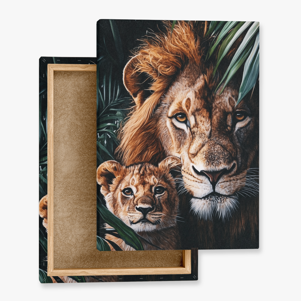 Tableau Lion et Lionceau