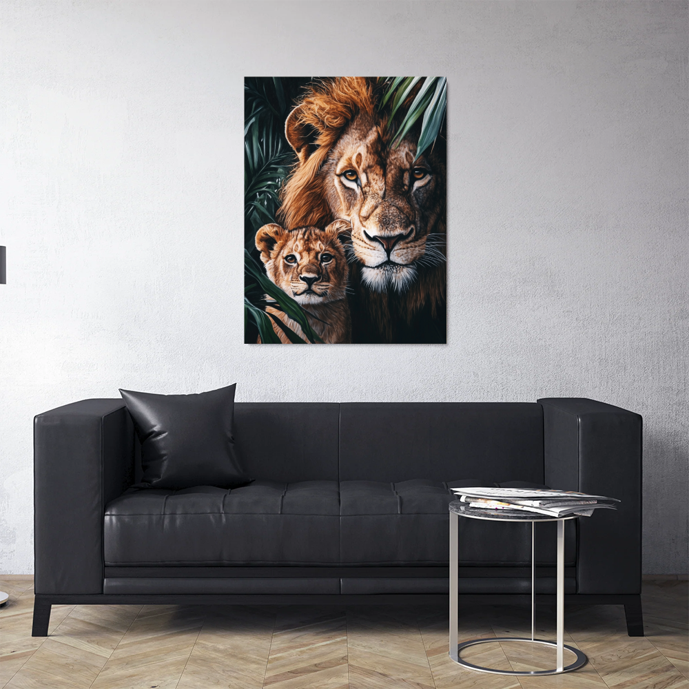 Tableau Lion et Lionceau